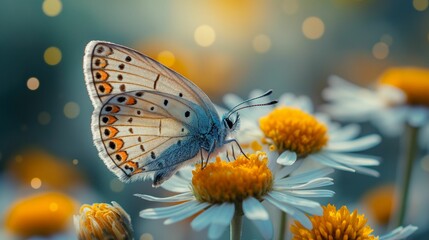 Butterfly Harmony: A Winged Beauty Rests on a Wildflower, Symbolizing the Delicate Balance of Ecosystems