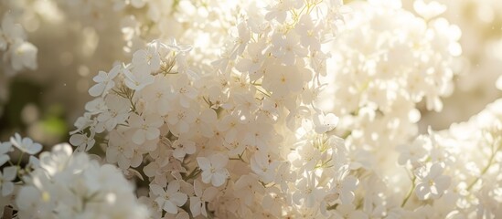 Cluster of White Flowers Blooming in a Gorgeous Cluster of White Flowers, Creating a Mesmerizing Display of Elegant Clustered White Flowers