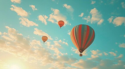 Naklejka premium Beautiful view of Cappadocia balloon flight