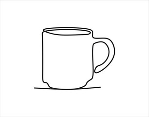 Simple Outline Of Glass Cup. Glassware In One Countinuous Line Art. Wine Glass Line Art.