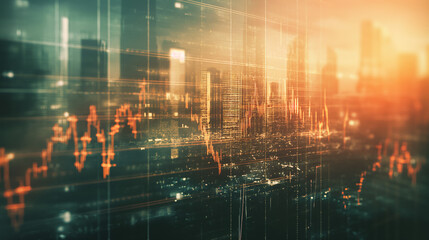 Fototapeta premium Digital Technology Matrix: An Illustrative Background with Equalizer Elements, Representing Futuristic Business, Data Security, and Virtual Communication in the Digital Space