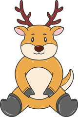 cute cartoon raindeer sitting down