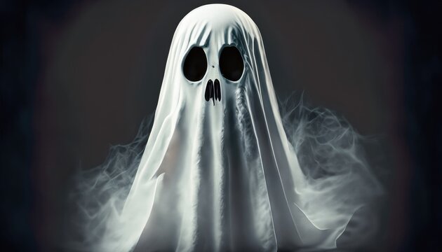 Scary ghost on dark background
