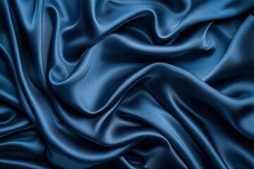 Obraz premium Luxurious Dark Blue Silk Satin Background