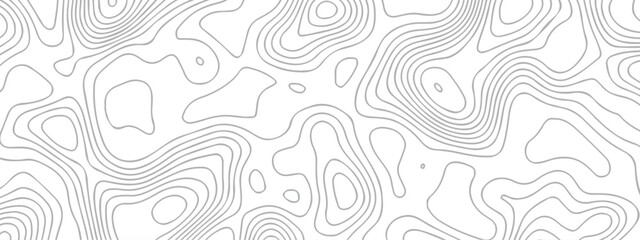 Topographic map background geographic line map with seamless ornament design. The black on white contours vector topography stylized height of the lines map.