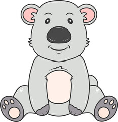 cute cartoon koala sitting down