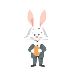 
easter bunny with easter eggs vector illustration isolated white background, cut out or cutout
