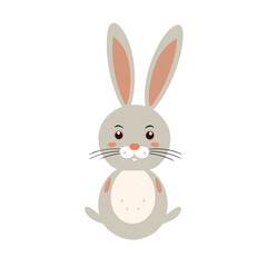 easter bunny vector illustration isolated white background, cut out or cutout