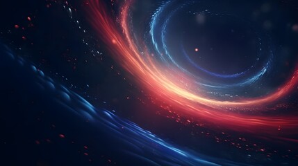 a blue and red swirl with a black background