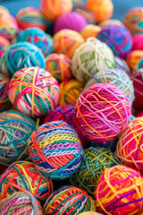 Fototapeta na wymiar Colorful yarn balls