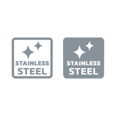 Stainless steel vector label. Sticker for utensils, pots and pans.