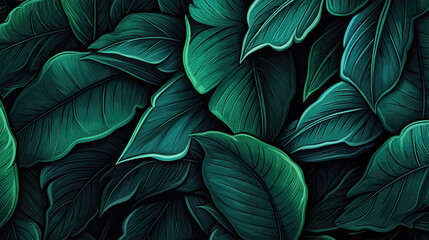 blue radiant inspired leaves wallpaper, fantasy design