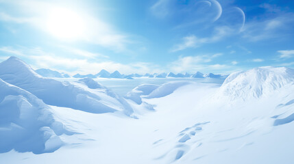 Naklejka premium wonderful sunny day in winter at a forest, background themed