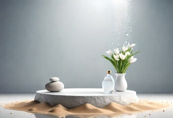 product display with small vase 
