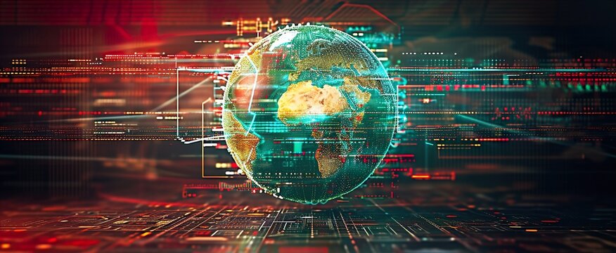 technology background with code HD 8K wallpaper Stock Photographic Image