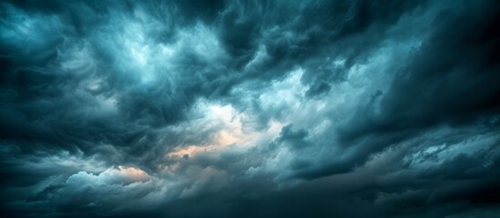 Naklejka na ściany i meble Dramatic Stormy Sky with Dark, Cloudy Atmosphere Creates a Dramatic and Stormy Visual Impact