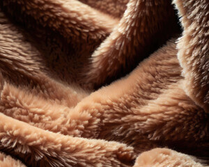 A soft teddy bear faux fur coat close-up