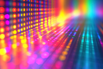 Naklejka premium sci fi multi colored tunnel illuminated by led glow