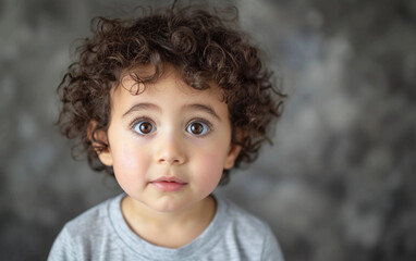 Close-Up of Multiracial Child With Curly Hair - Powered by Adobe