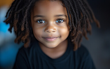 Close-Up Portrait of a Child With Dreadlocks