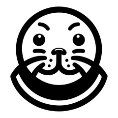 Obraz premium minimal Seal vector icon, flat symbol, black color silhouette