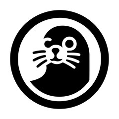 minimal Seal vector icon, flat symbol, black color silhouette