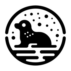 minimal Seal vector icon, flat symbol, black color silhouette