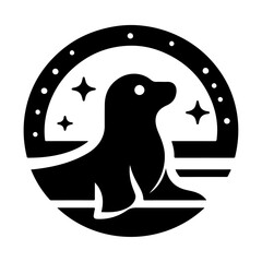 minimal Seal vector icon, flat symbol, black color silhouette