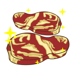vector design of sliced beef