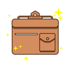 office bag vector design with simple design and leather color
