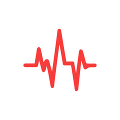heart beat pulse flat icon for medical