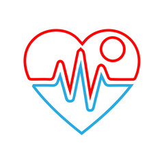  heart beat pulse line icon for medical