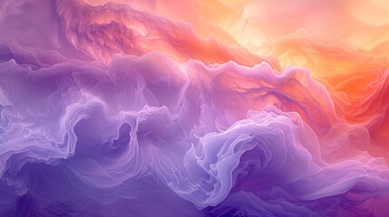 Hues of lavender and apricot swirling in ethereal harmony. 