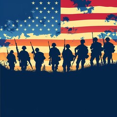 Memorial Day Poster Background Generated ai