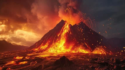 Cercles muraux Brun Volcano Eruption