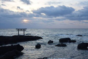 Oarai shrine, Pacific ocean, Ibaraki, Japan