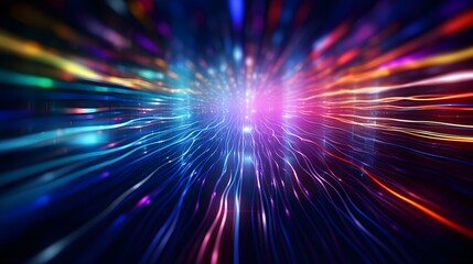 Vivid Neon Lines and Bokeh Lights Unveil the Digital