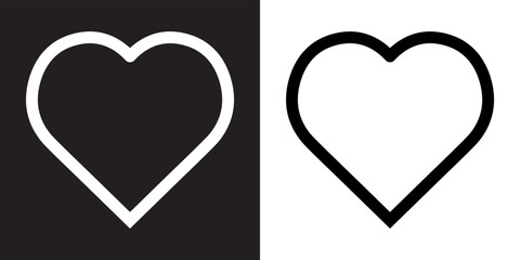 Heart icon vector. Love icon sign symbol in trendy flat style. Heart vector icon illustration isolated on black and white background