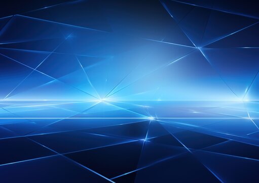 Background with glass shards. Abstract trendy pattern with blue light color. Generate AI image