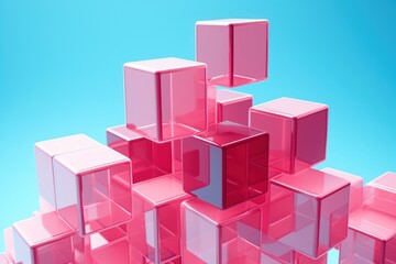 Cube floating with abstract concept. Generate AI image