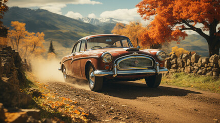 Thrilling Road Adventure: Exhilarating Drive Through Scenic Landscapes, generative AI