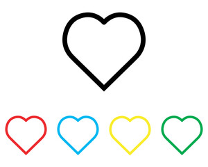 Heart icon vector. Love icon sign symbol in trendy flat style. Set elements in colored icons. Heart vector icon illustration isolated on white background