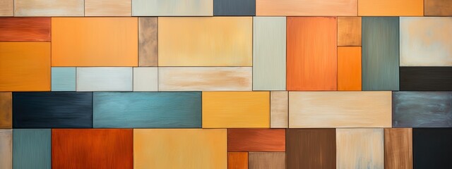 Abstract background from many old colorful pieces of wood.