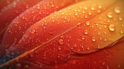 Close-Up of a Bird Feather, Detailed shots of a bird feather, capturing its fine details and colors. 