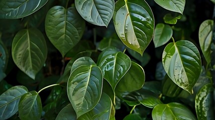 green leaves background, Lush Green Leaves in Vibrant Harmony 