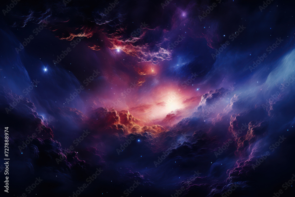 Wall mural a digitally generated galaxy background with swirling nebulae, providing a cosmic setting for text r