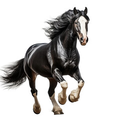 black horse isolated on white