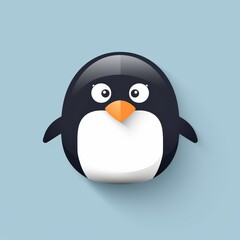  flat vector logo of animal "penguin" stylish flat penguin logo for a cool and modern app, highlighting simplicity and efficiency