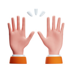 3D illustration of raised hand