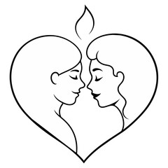 A couple, husband and wife, in the shape of a heart.